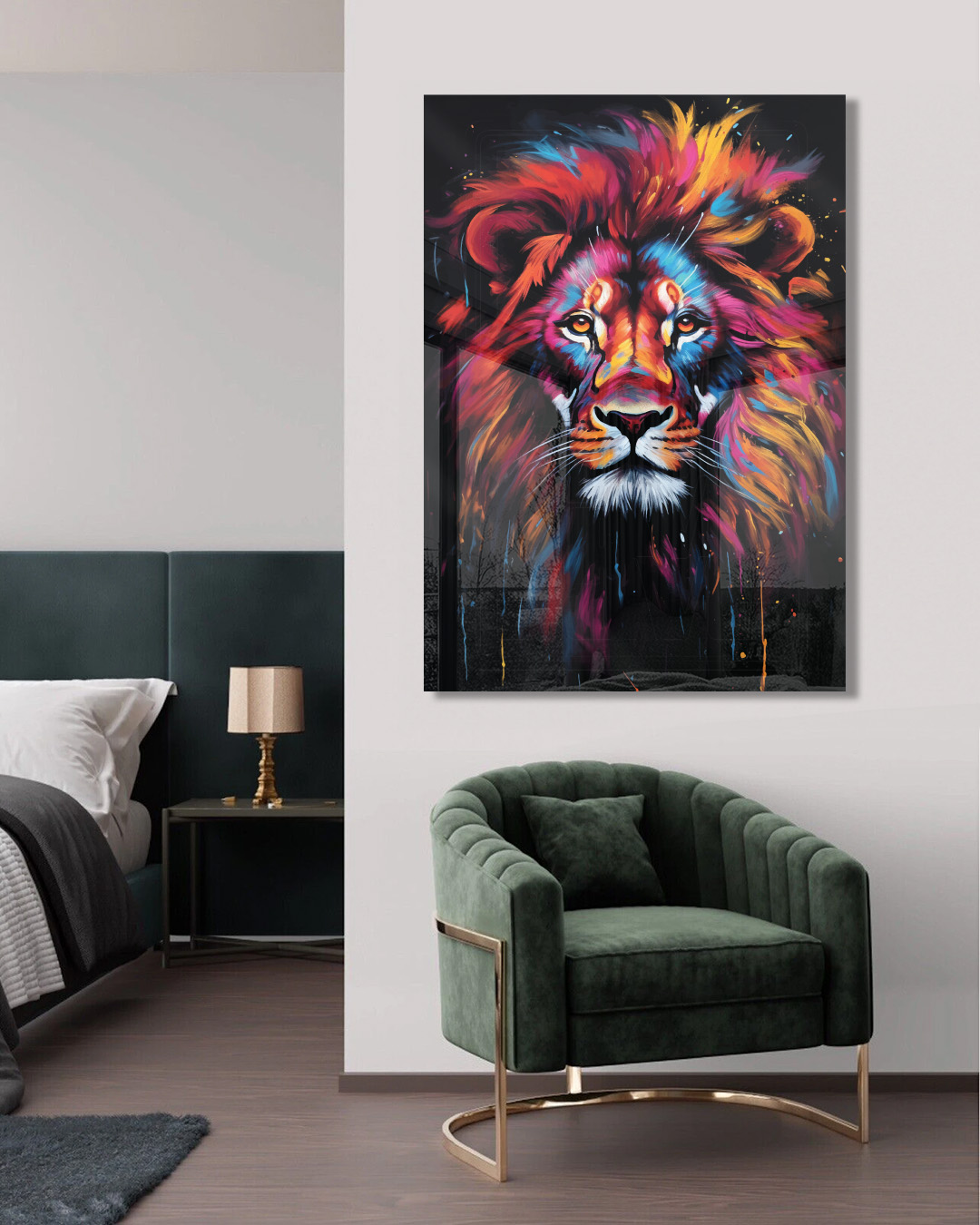 Lavish Lion Noir Graffiti Animal Wall Art Print