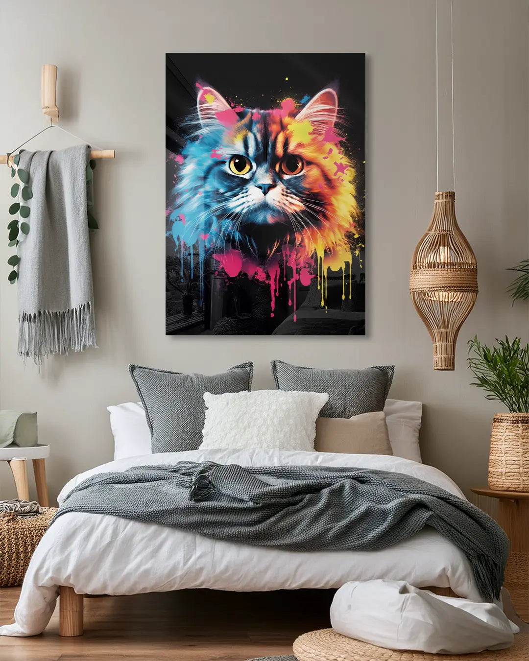 Persian Cat Graffiti Wall Art Print