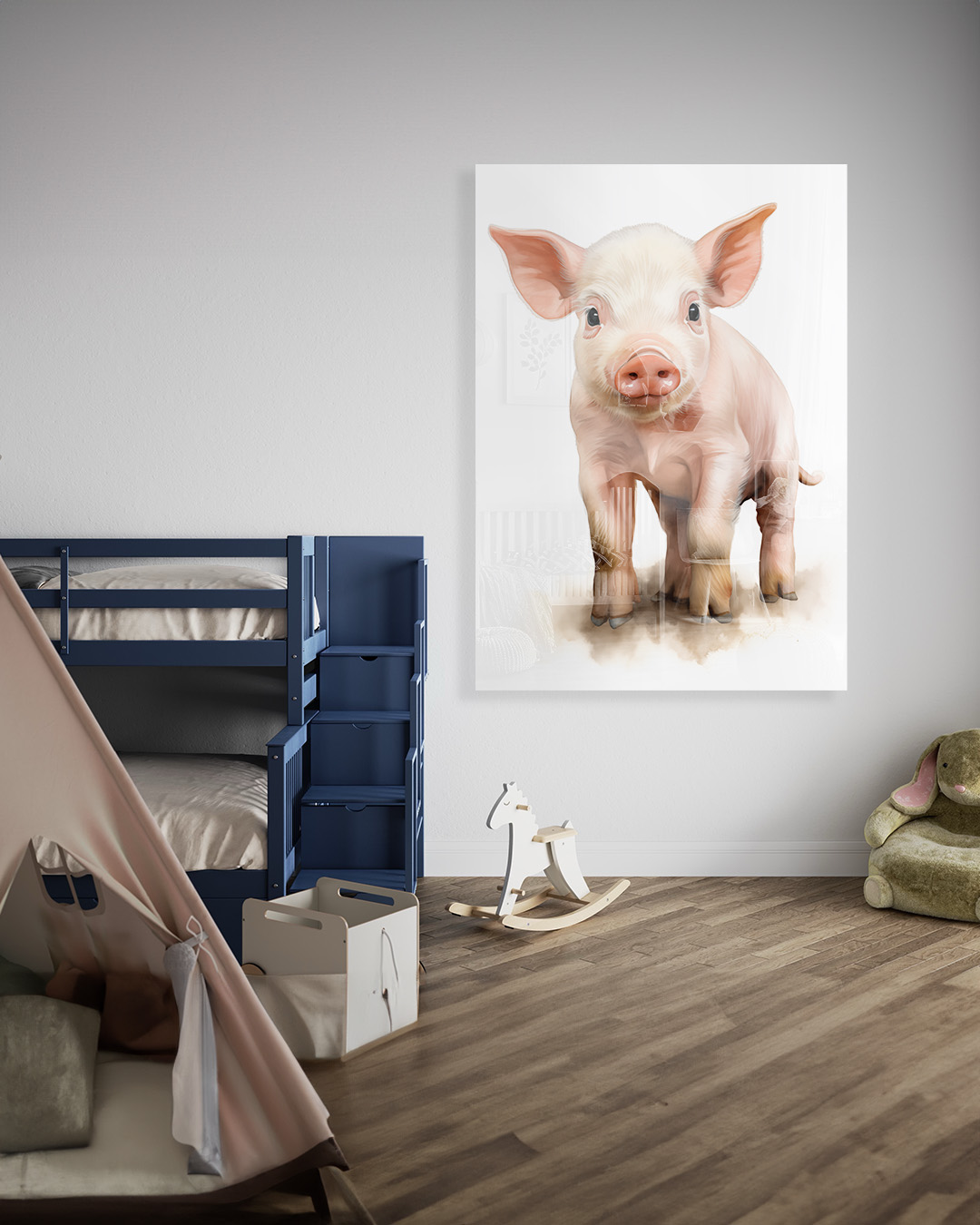Little Piglet Graffiti Animal Wall Art Print