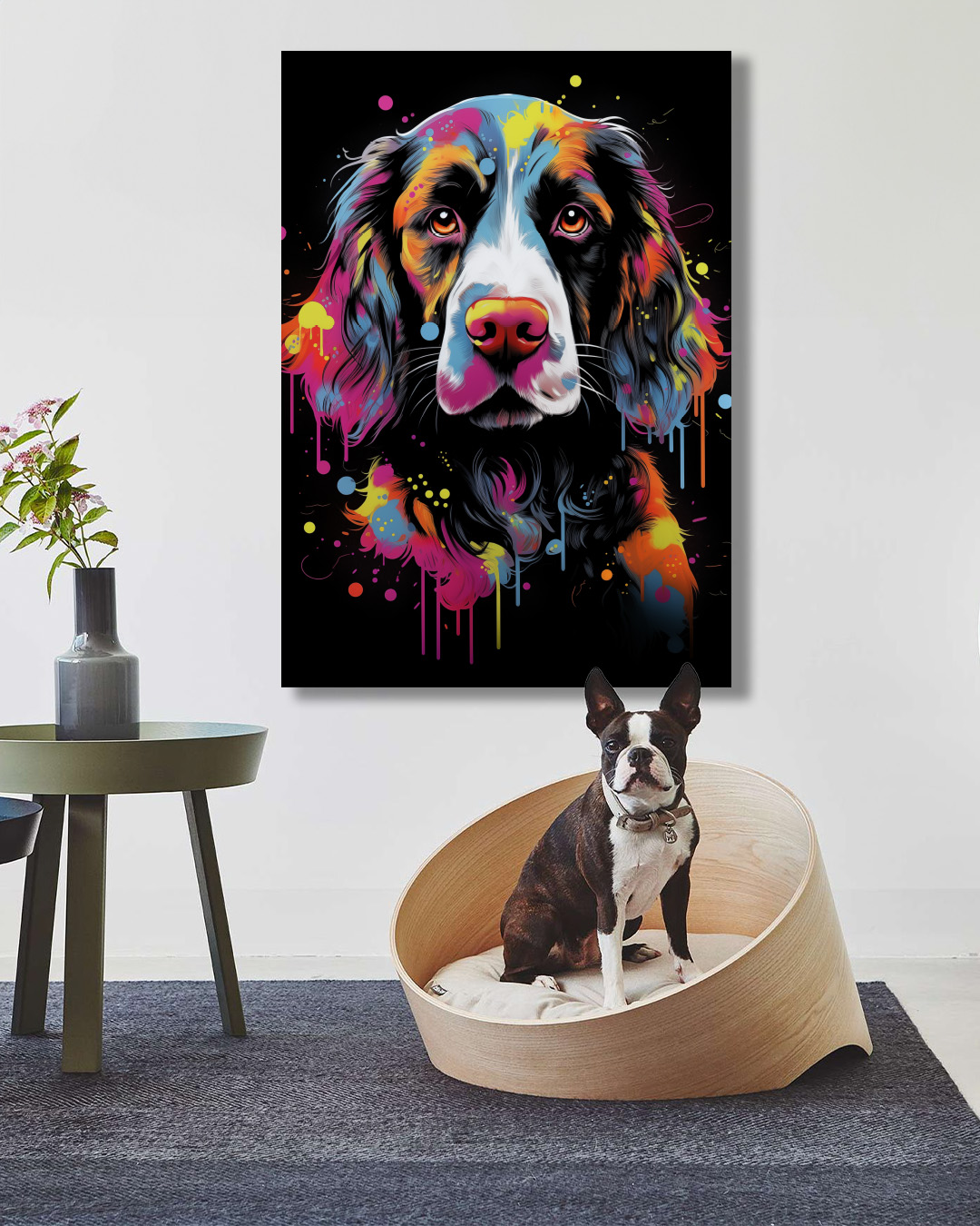 Springful Springer Dog Graffiti Wall Art Print