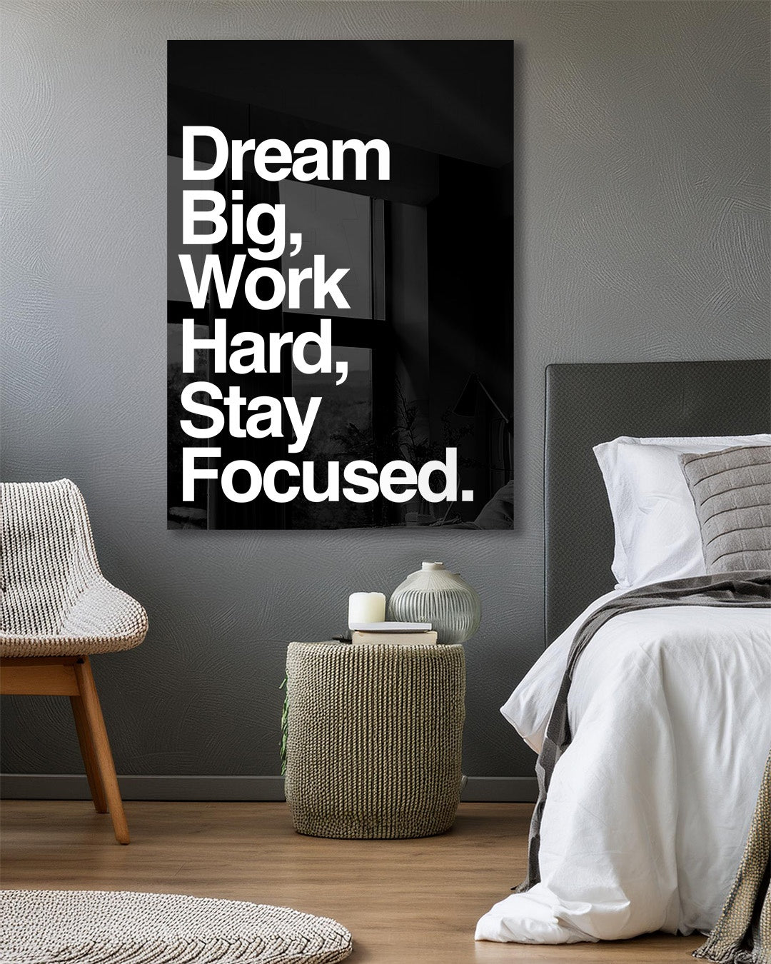 Dream Big, Work Hard Motivational Wall Art Print