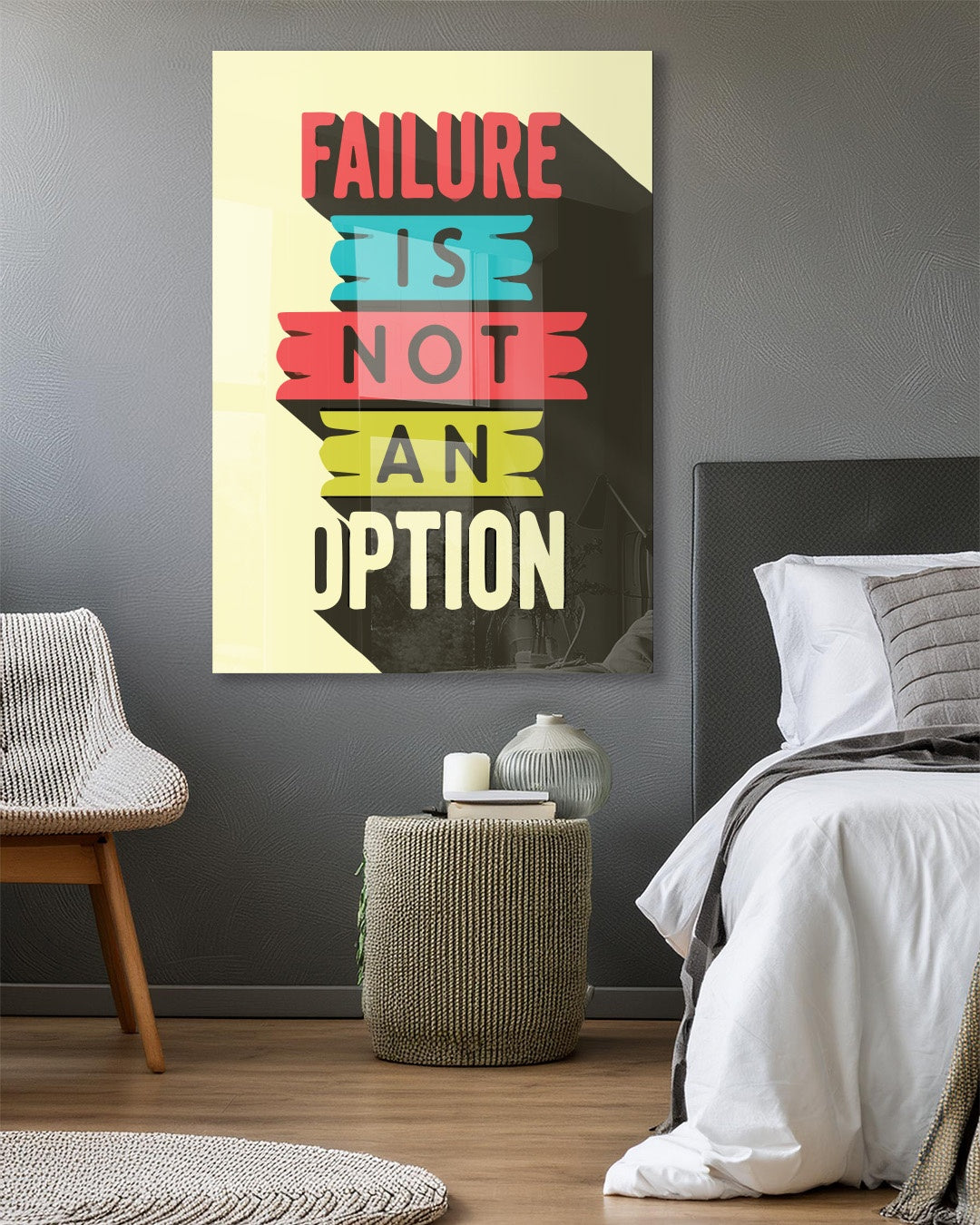 Failure Is Not An Option Motivational Quote Wall Art Print