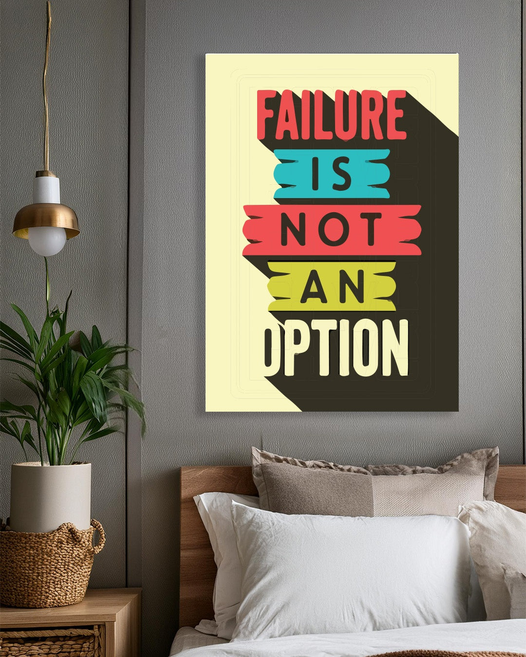 Failure Is Not An Option Motivational Quote Wall Art Print