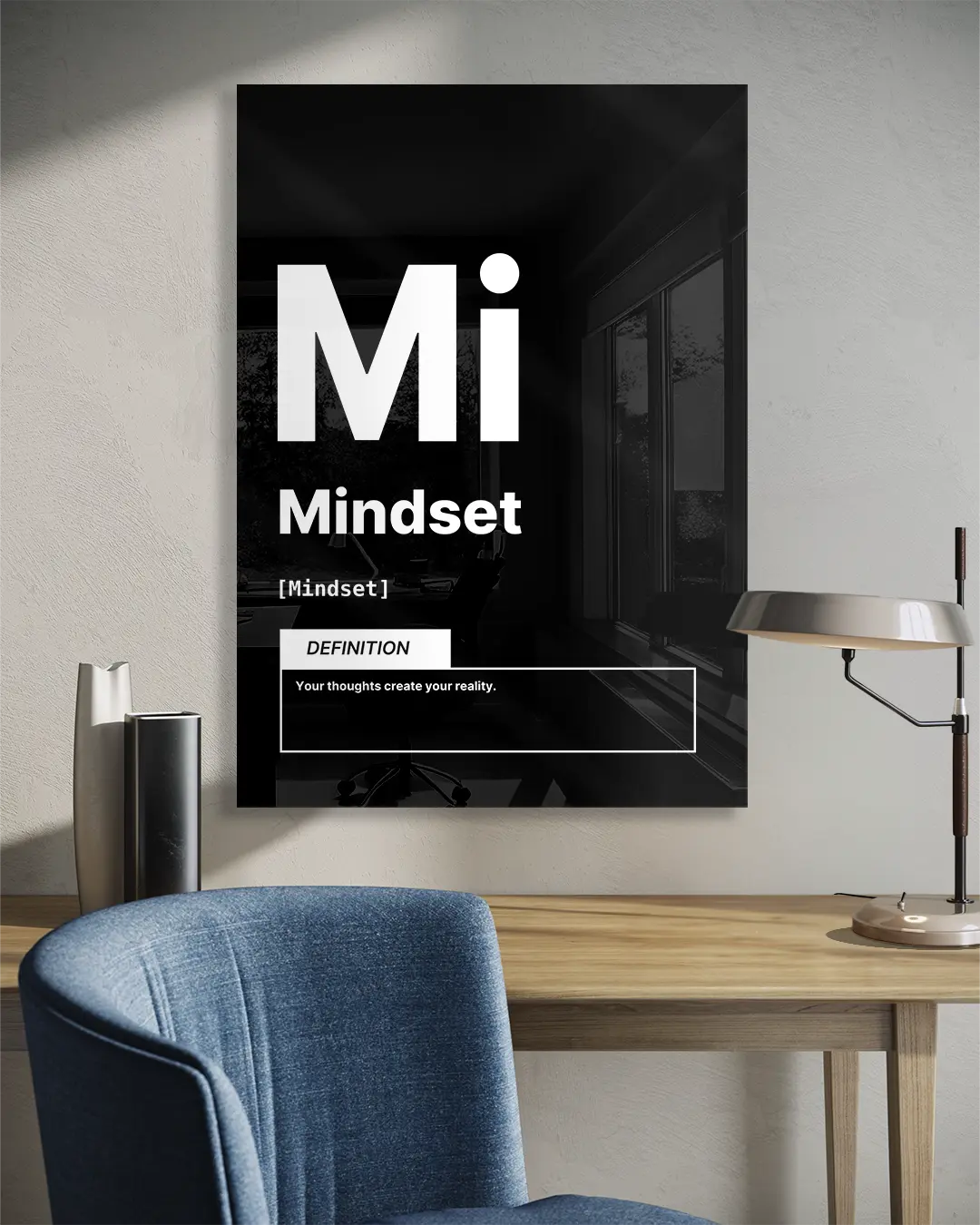 Mi Mindset Noir Motivational Wall Art Print