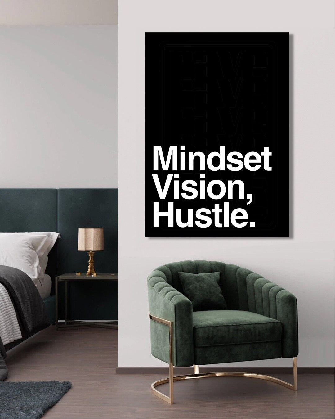 Mindset Vision Hustle Motivational Wall Art Print
