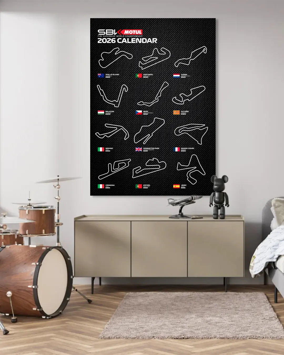 World Superbike 2026 Calendar Motorsport Wall Art Print