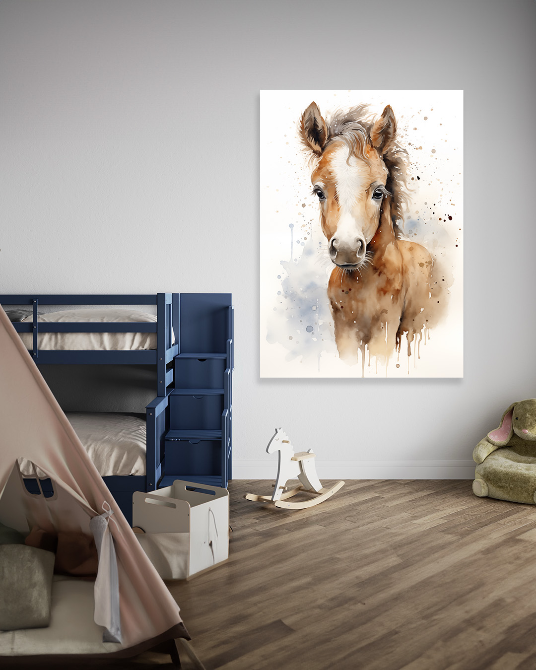 Horse Foal Graffiti Animal Wall Art Print