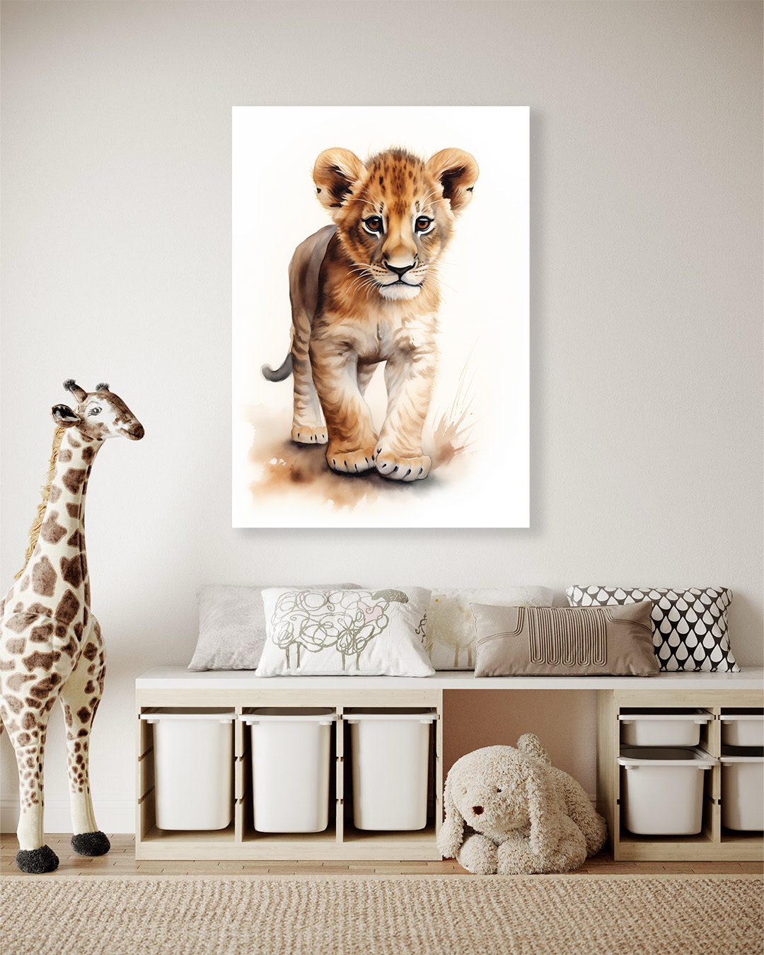 Lion Cub Graffiti Animal Wall Art Print