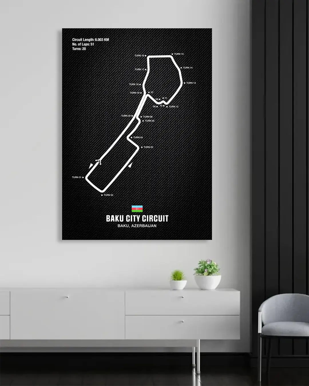 Baku City Circuit Motorsport Wall Art Print