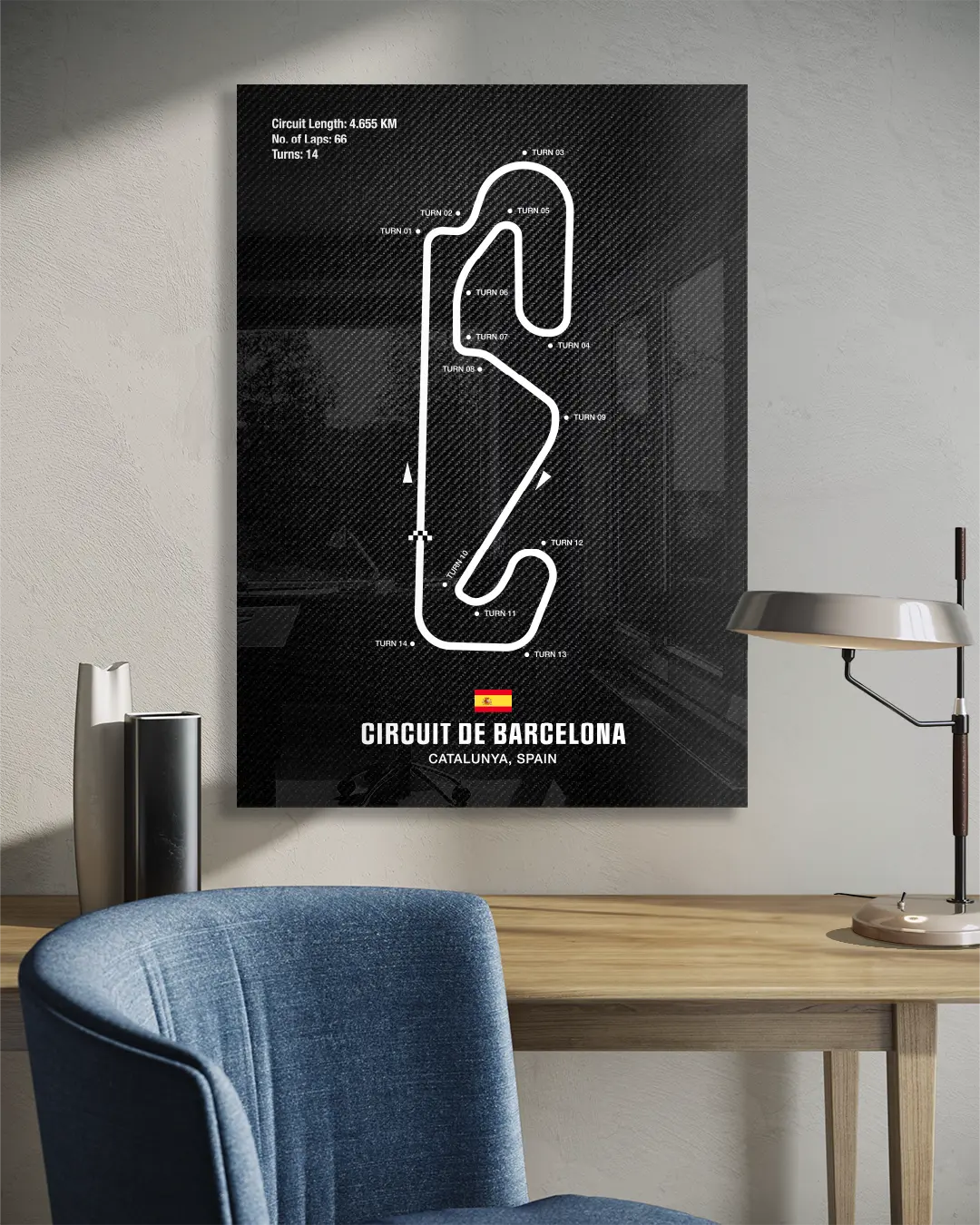 Circuit De Barcelona Motorsport Wall Art Print