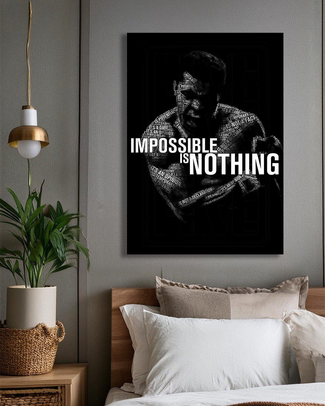 Impossible is Nothing Motivational Wall Art Print