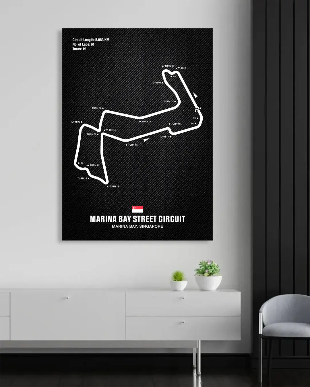 Marina Bay Street Circuit Motorsport Wall Art Print