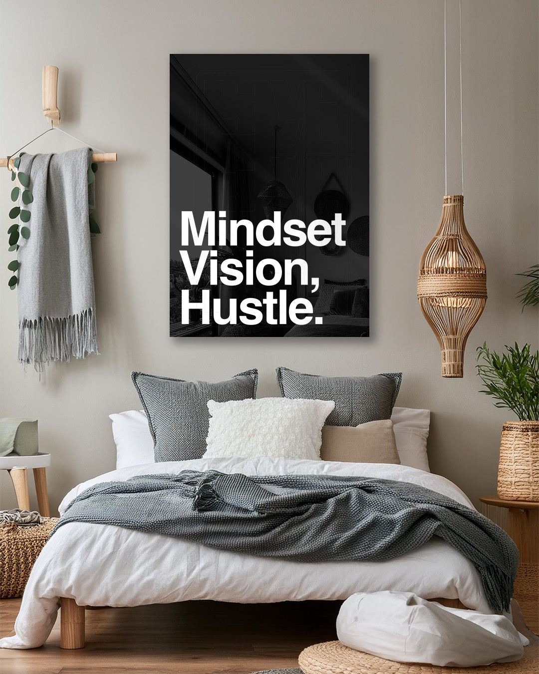 Mindset Vision Hustle Motivational Wall Art Print